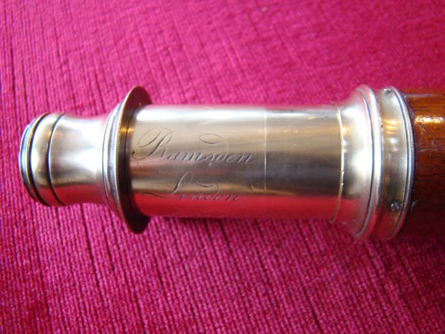 A fine 18th century ship captain's mahogany barreled telescope by Jesse Ramsden, London, circa 1780 — image 2